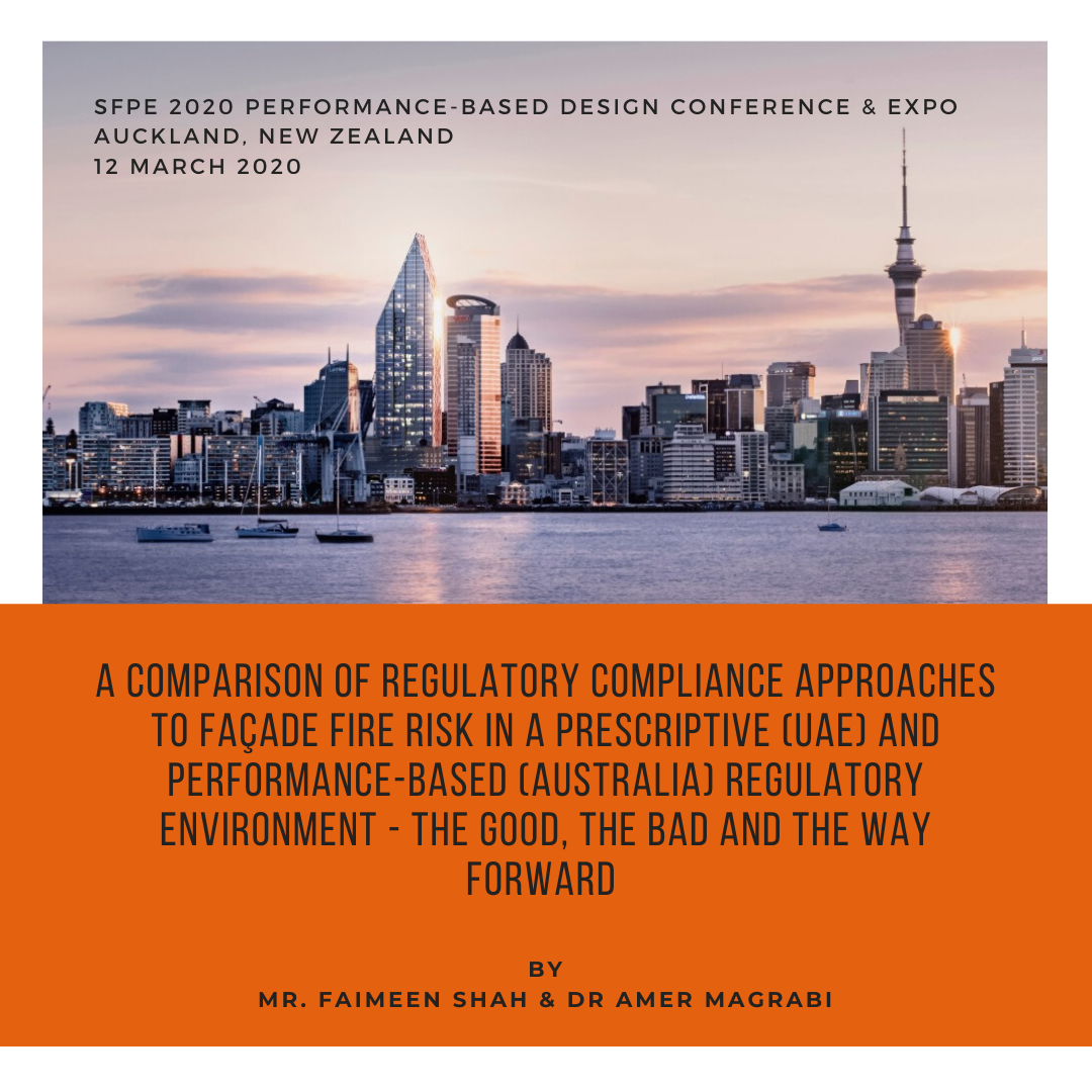 SFPE Conference –
Façade fire safety
– Comparison
between UAE &
Australian
approaches